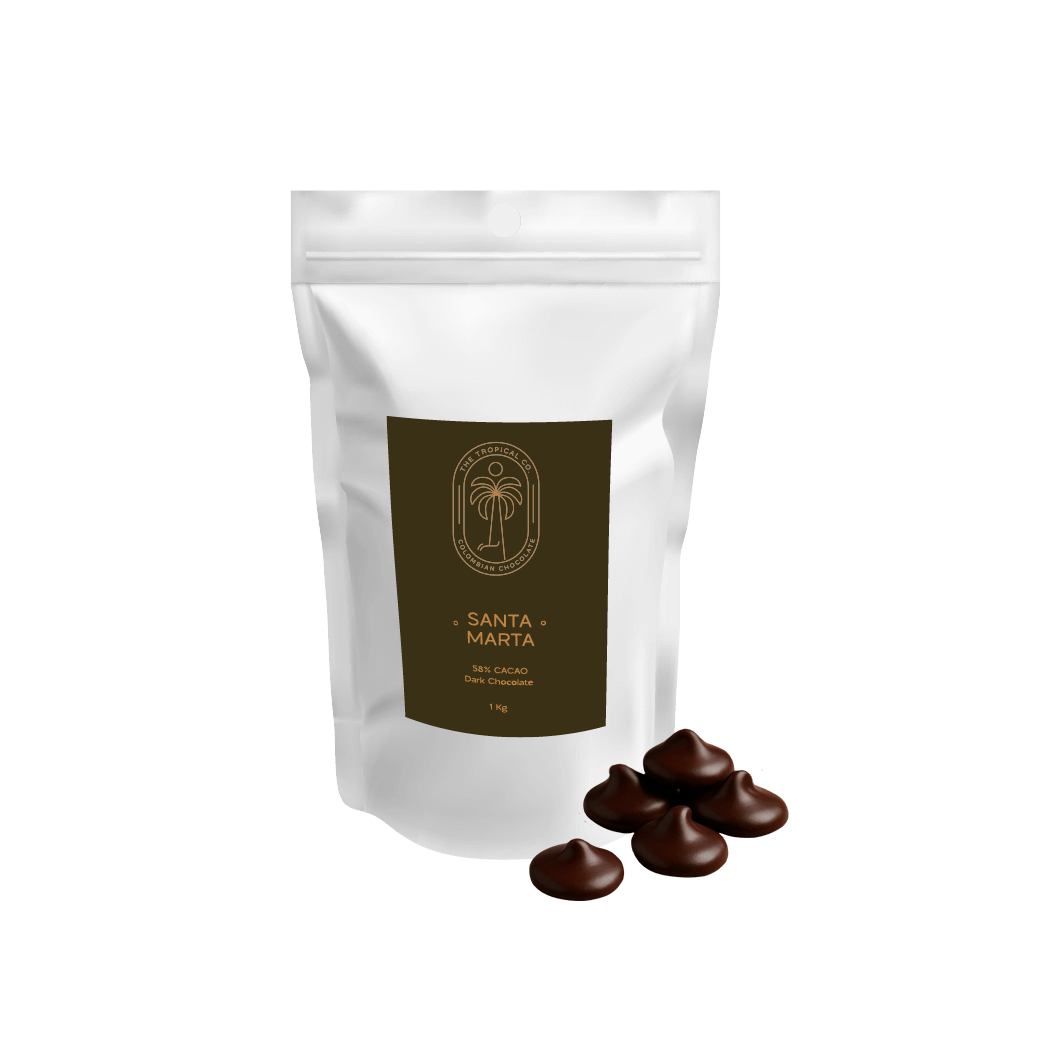 1-kilogram bag with 58% dark chocolate