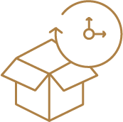 Box and clock illustration