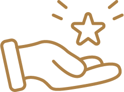 Hand with a star on it illustration